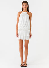 Dopamine Belt Mini Dress - White