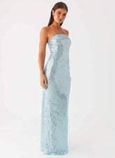 Lyric Sequin Maxi Dress - Turquoise