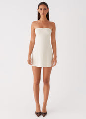 Do It That Way Linen Mini Dress - Ivory