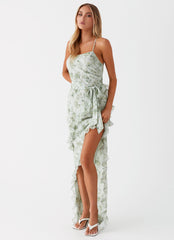 Sweet Serenity Maxi Dress - Sage Floral