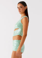 Travis Sequin Top - Sage