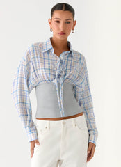 Accelerate Waistband Shirt - Blue Check