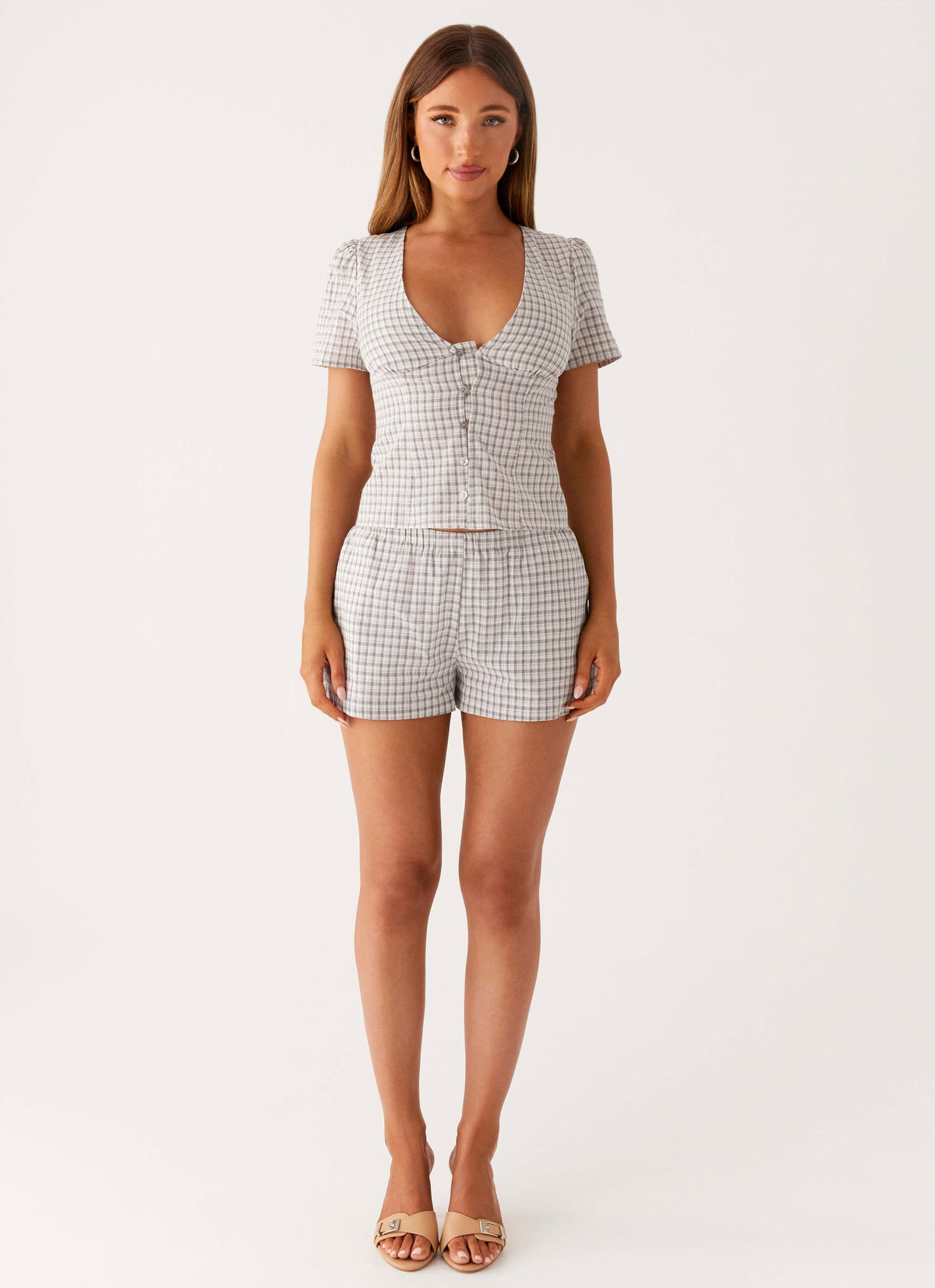 Adalina Shorts - Grey Check