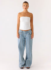 Adrienna Strapless Top - White