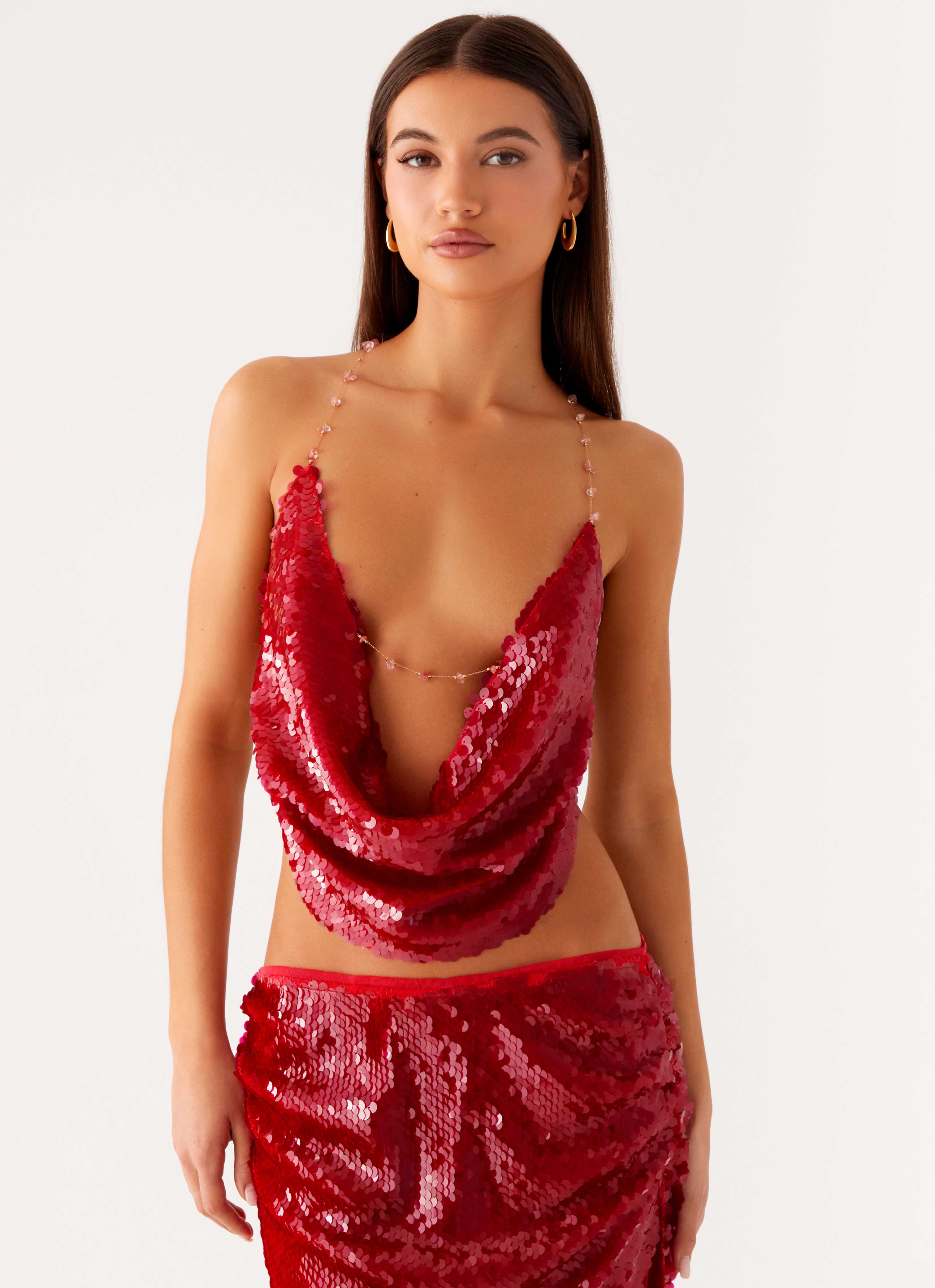 Amosa Cowl Top - Fuchsia