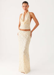 Bling It On Maxi Skirt - Ivory
