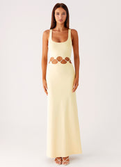 Dreamboat Beaded Maxi Dress - Yellow