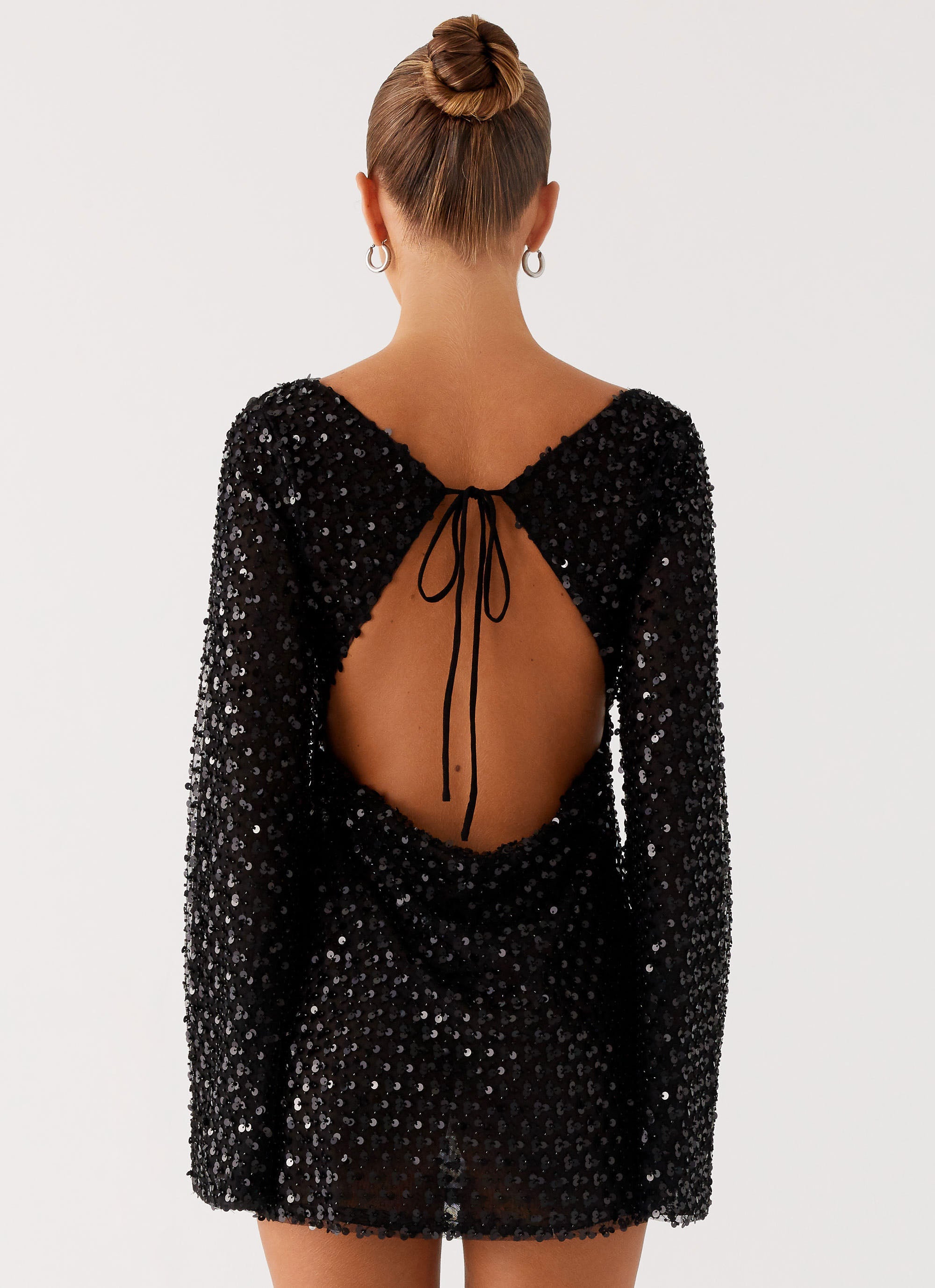 Edessa Sequin Mini Dress - Black