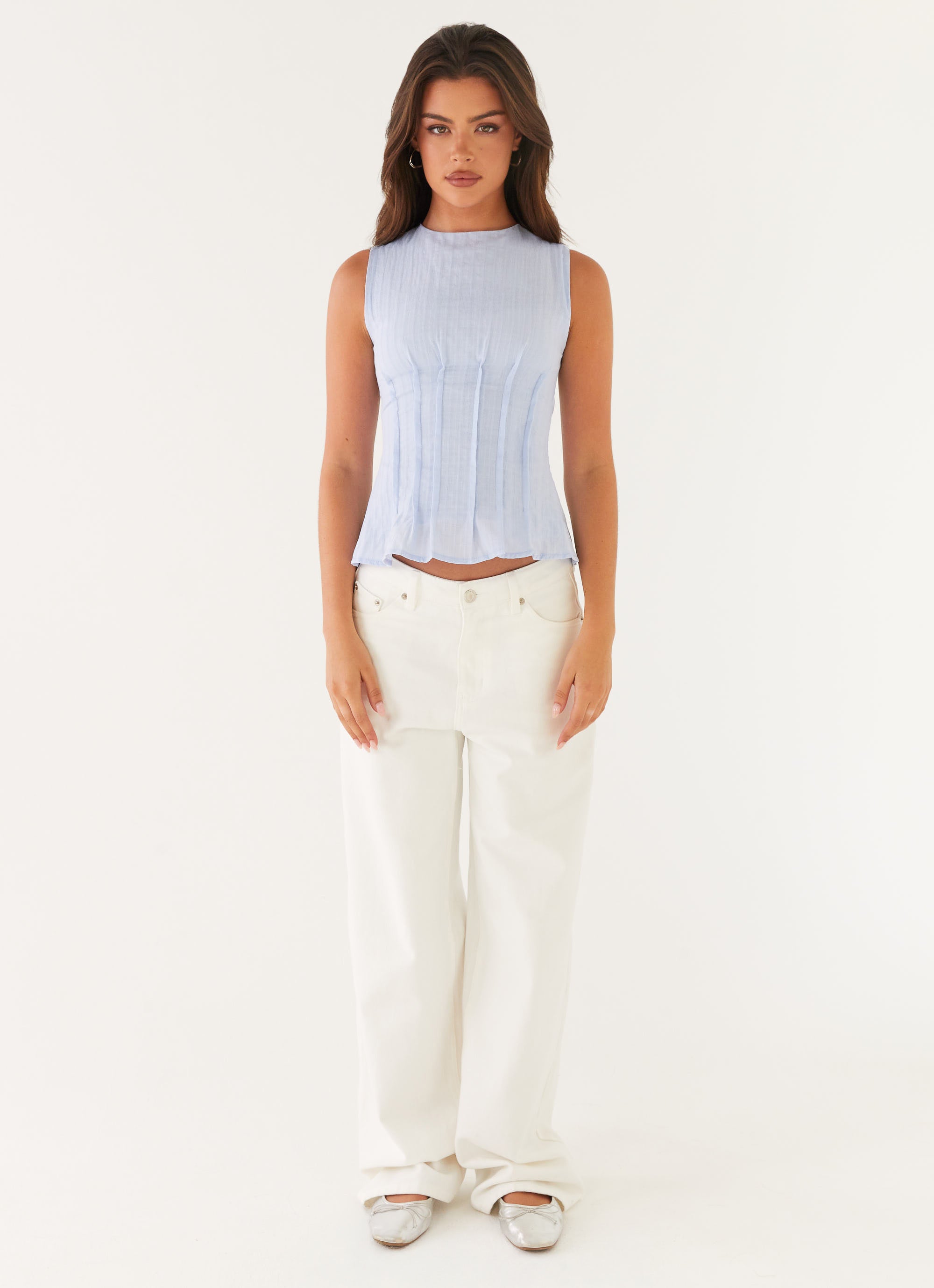 Franco Tie Back Top - Blue