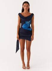 Good Fortune Mini Dress - Navy