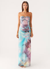 Isle Escape Mesh Maxi Dress - Sea Splash