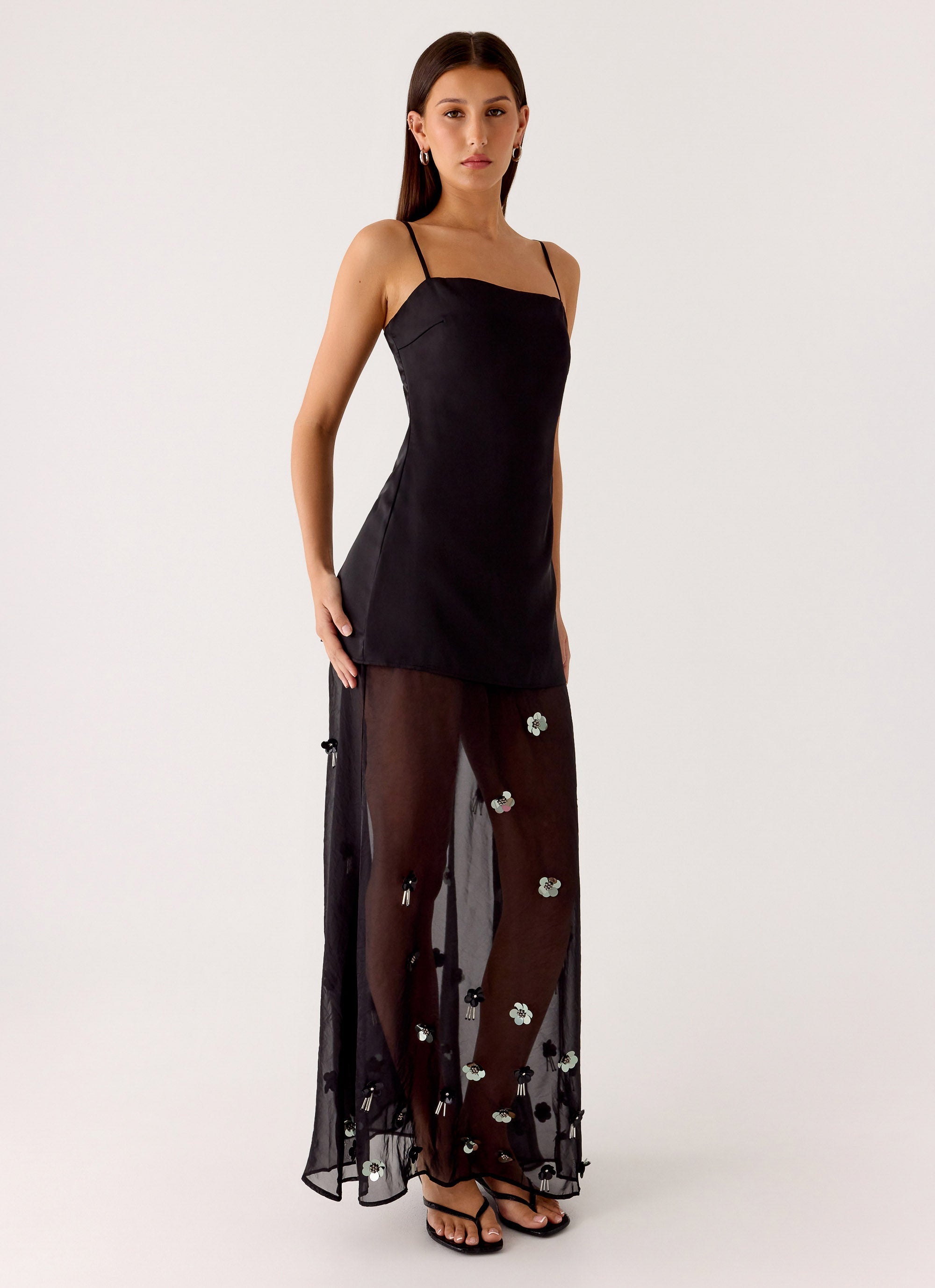 Jesiah Embellished Maxi Dress - Black
