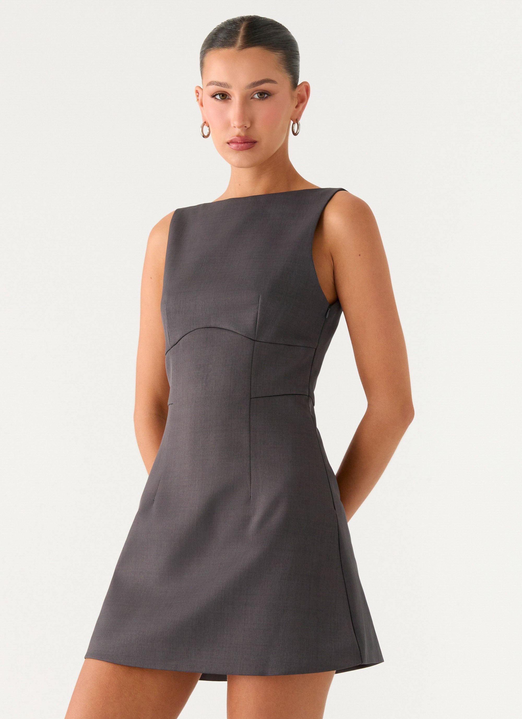 Lulita Mini Dress - Charcoal Grey