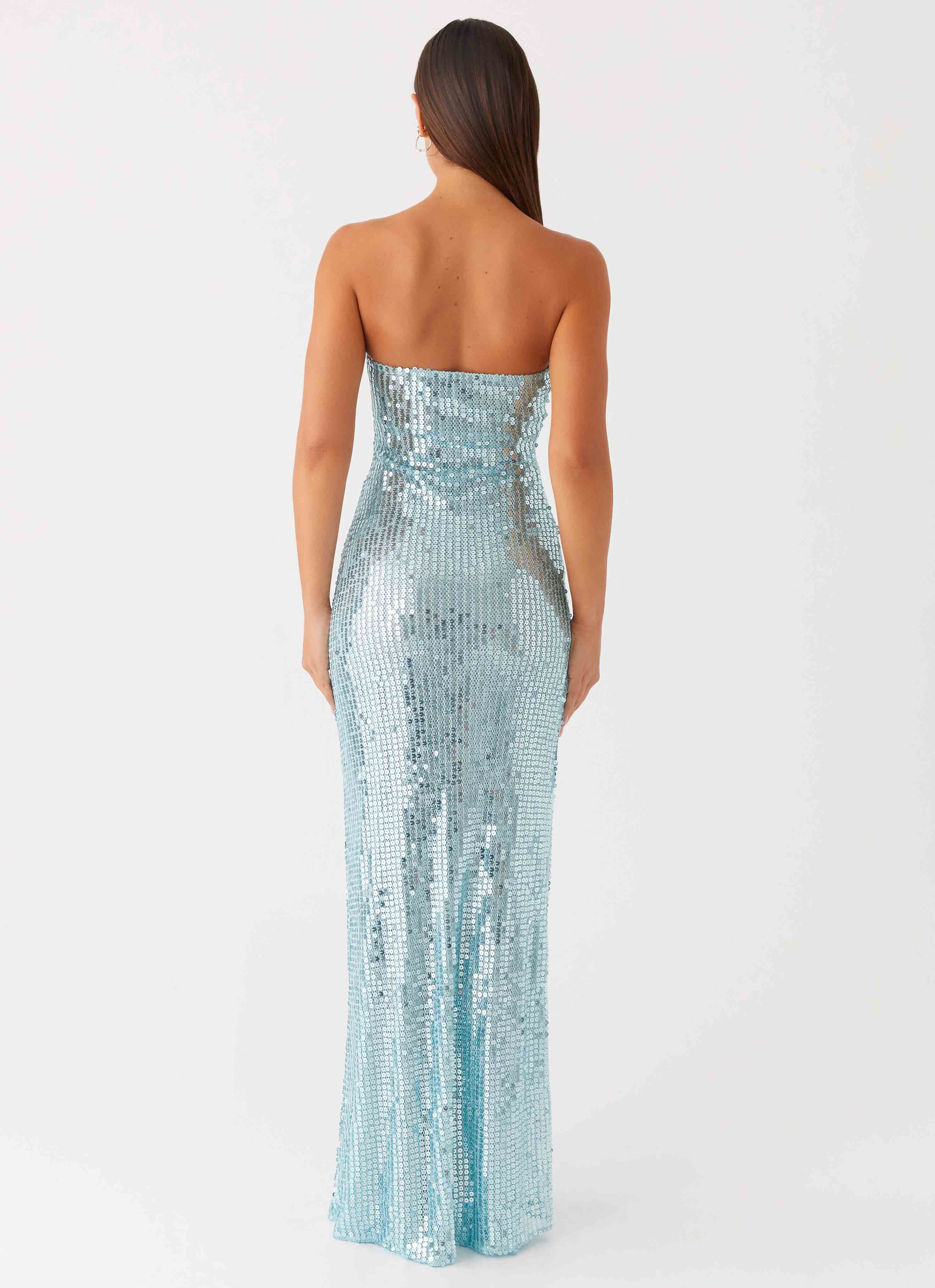 Lyric Sequin Maxi Dress - Turquoise