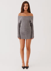 Frankie Arrow Knit Long Sleeve Top - Charcoal