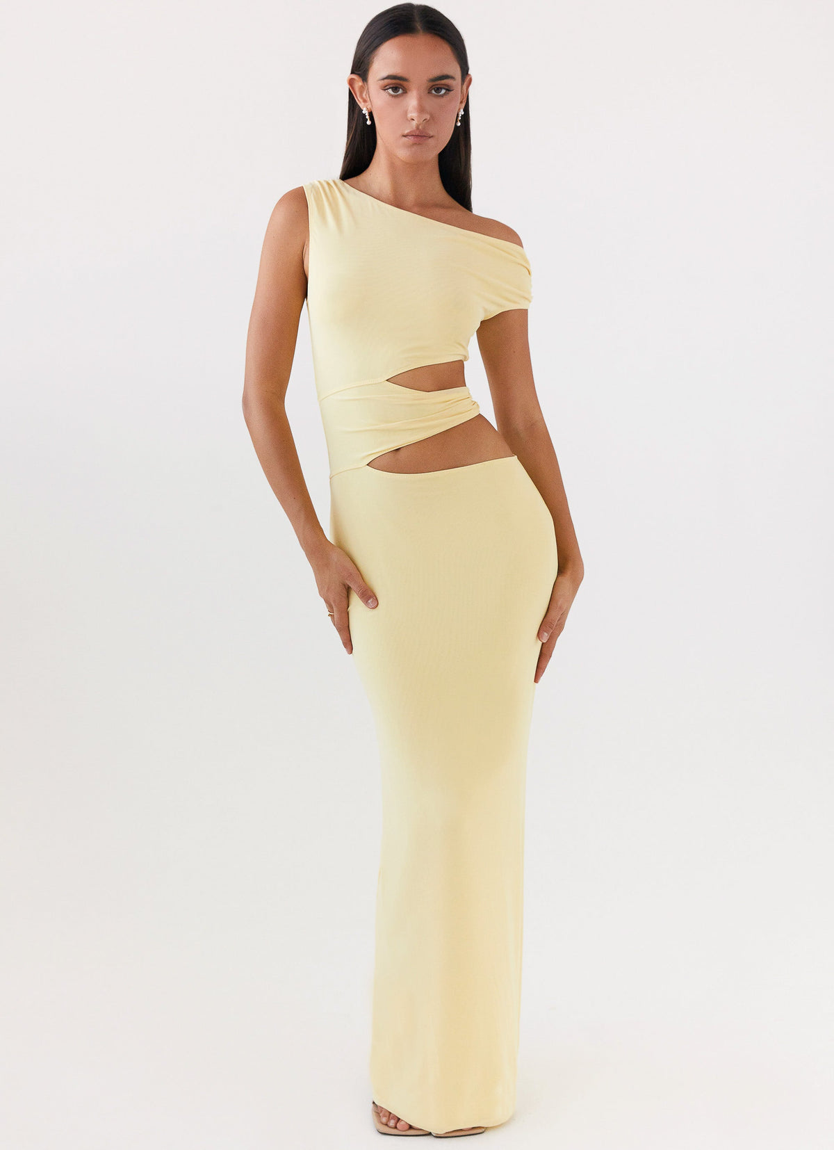 Margot One Shoulder Maxi Dress - Yellow