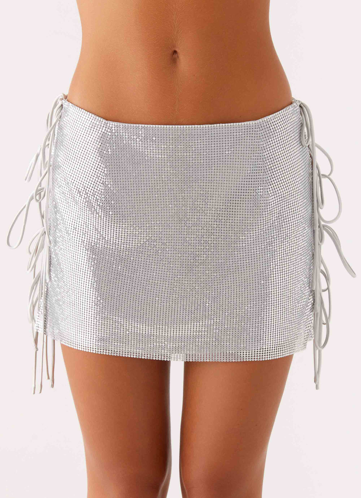 Popstar Glomesh Mini Skirt - Silver