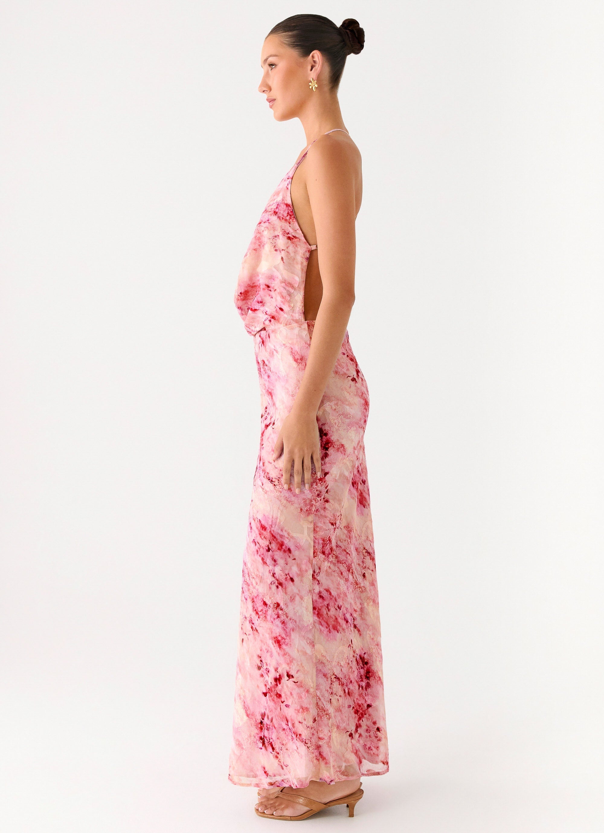 Pure Heart Cowl Maxi Dress - Pink