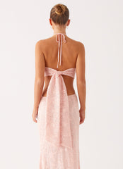 Queenie Sequin Halter Top - Pink