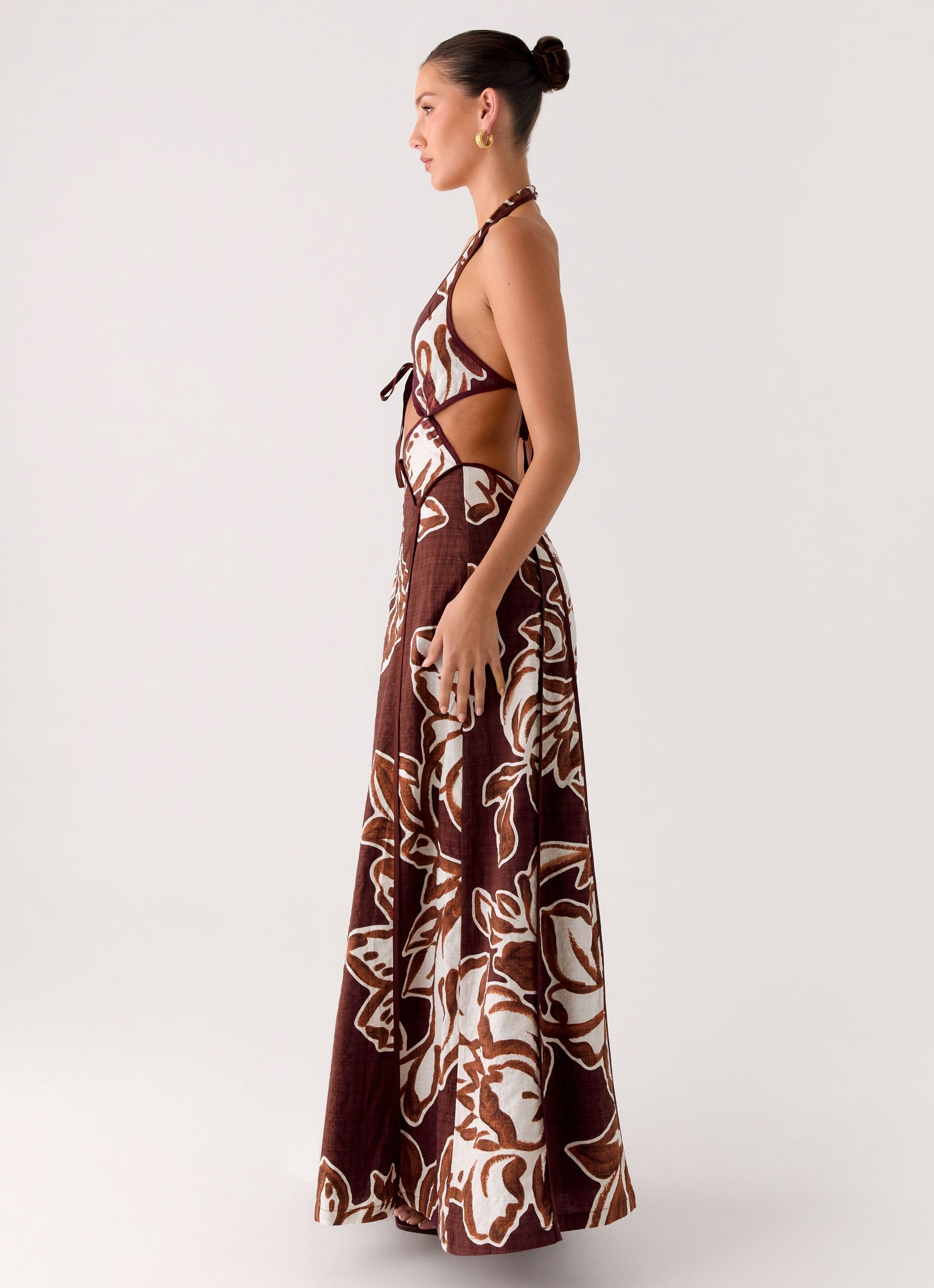 Sonnet Maxi Dress - Espresso Meadow